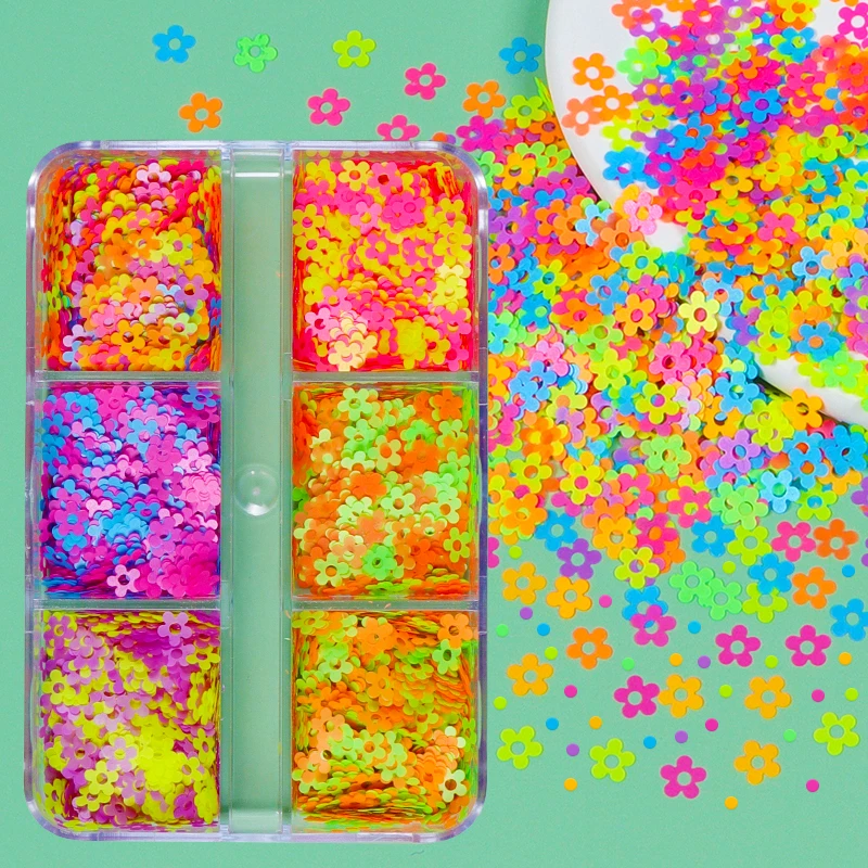 

Plum Blossom Resin Sequins For Epoxy Resin Filler Fluorescent Hollow Out Flower DIY Paper Material Silicone Mold Jewelry Filling