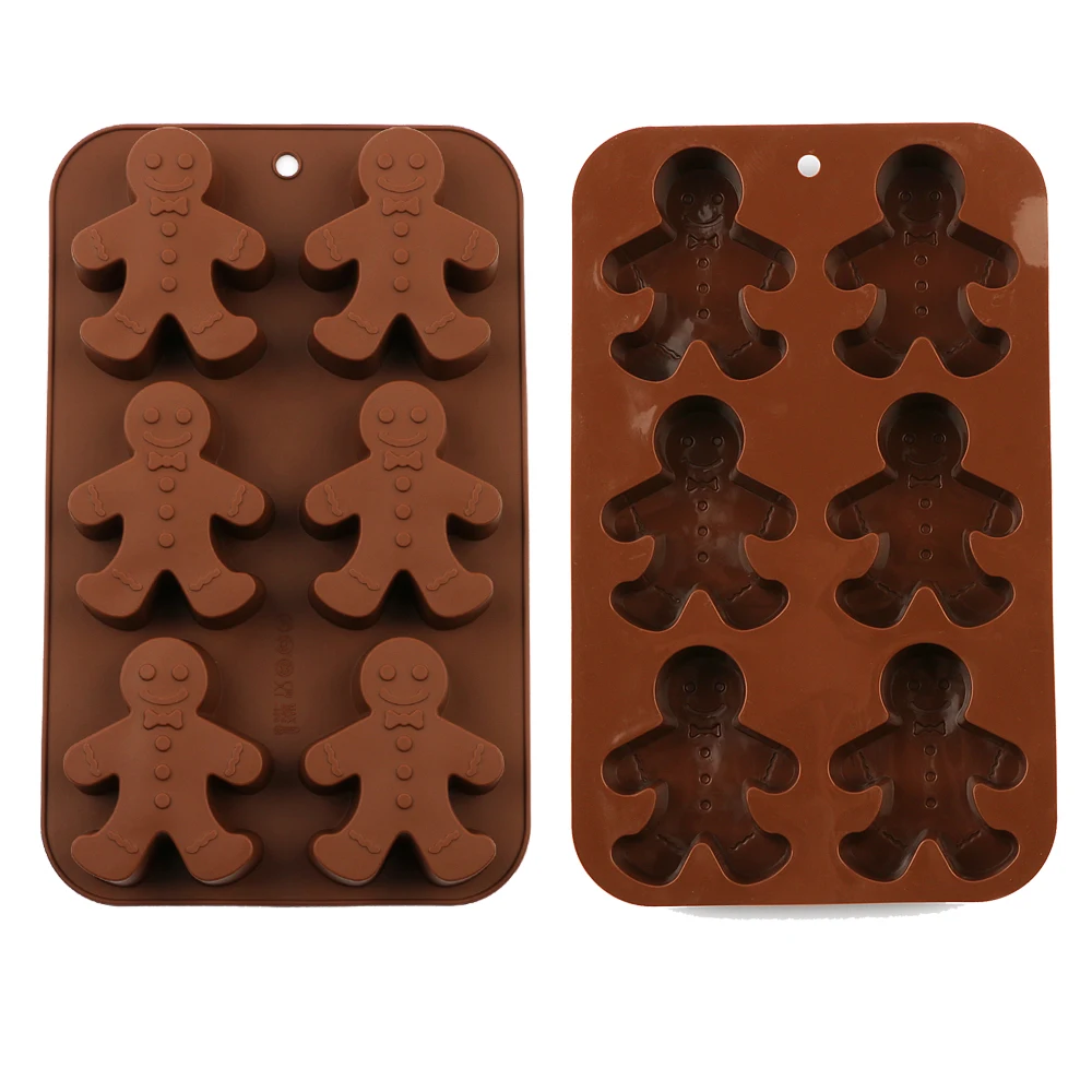 

Gingerbread Man Style Christmas Silicone Mold Fondant Cake Mould Chocolate Candy Cake Decorating Gumpaste Tools cake molds