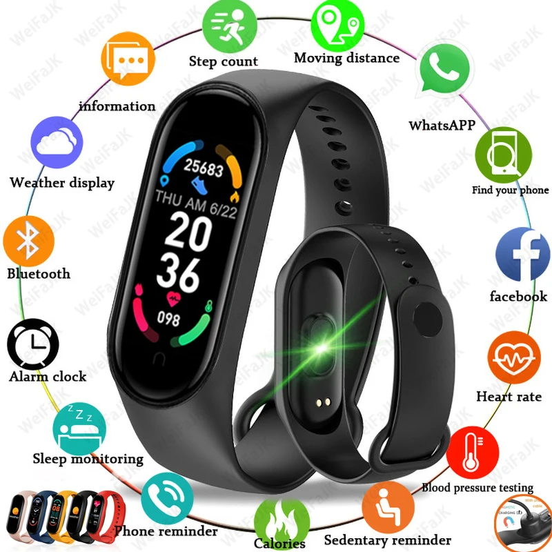 

M6 Smart Watch Men Women Kids Smart Watch Heart Rate Monitor Sports Fitness Bracelet for IPhone Xiaomi Redmi Android Watches