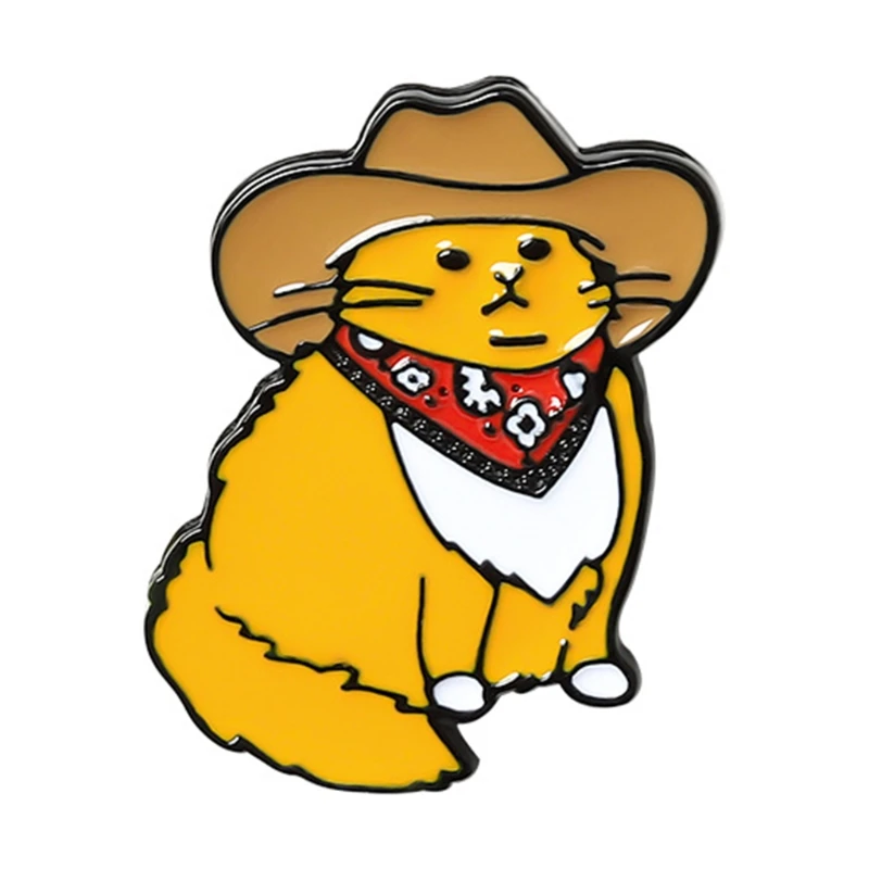 

for Creative Trend Animal Cartoon Cute Cowboy for Cat Style Enamel Brooch Pin