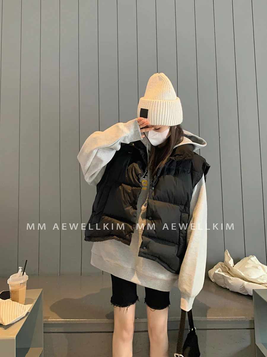 Ader error down vest women's autumn and winter new Korean design loose stand collar sleeveless bread coat coat