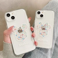 disney mickey minnie mouse creative simplicity phone cases for iphone 13 12 11 pro max xr xs max x couple anti drop soft cover