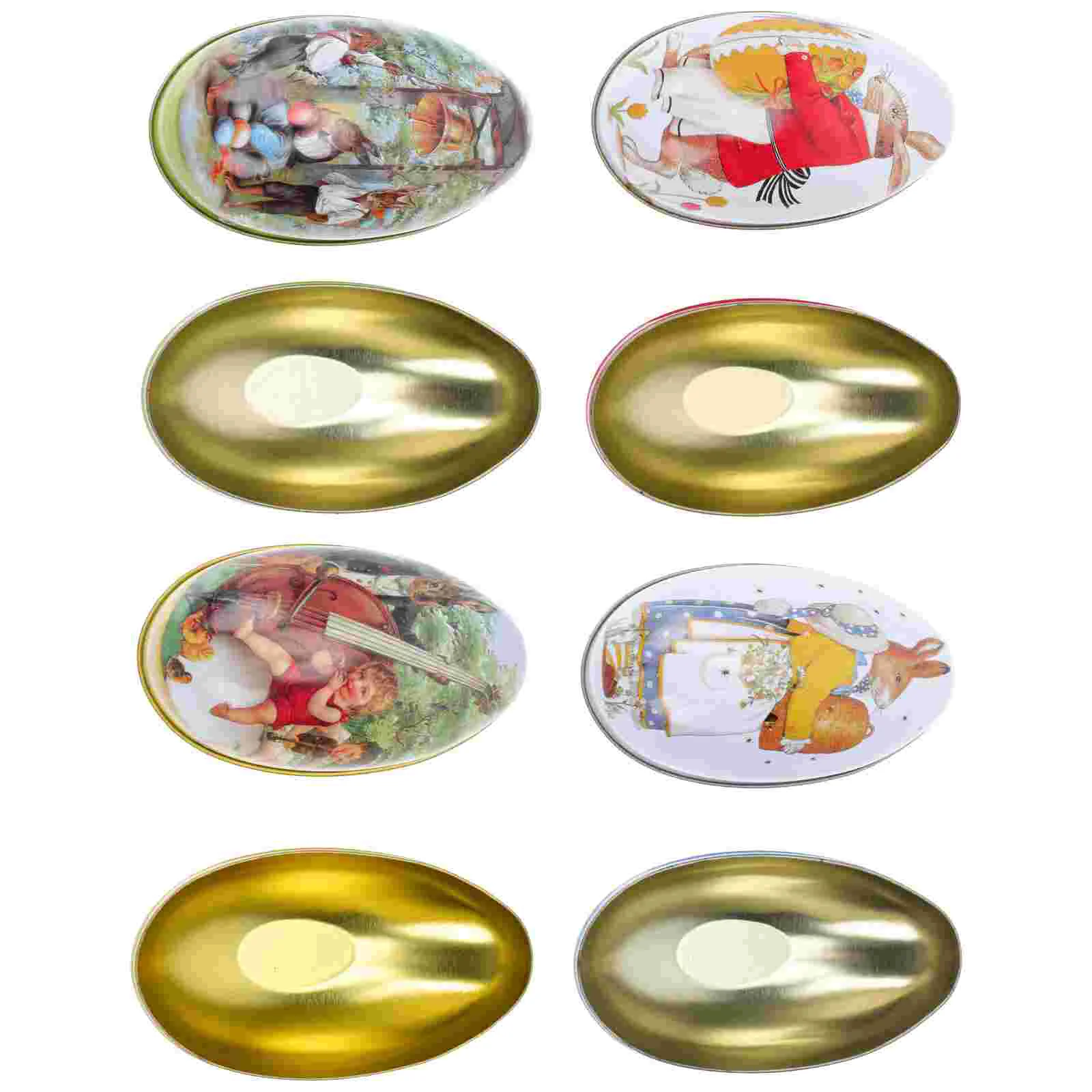 

Easter Candy Box Tin Cookie Holiday Container Jars Tinplate Storage Favor Jar Egg Iron Biscuit Metal Tins Party Gift Holders