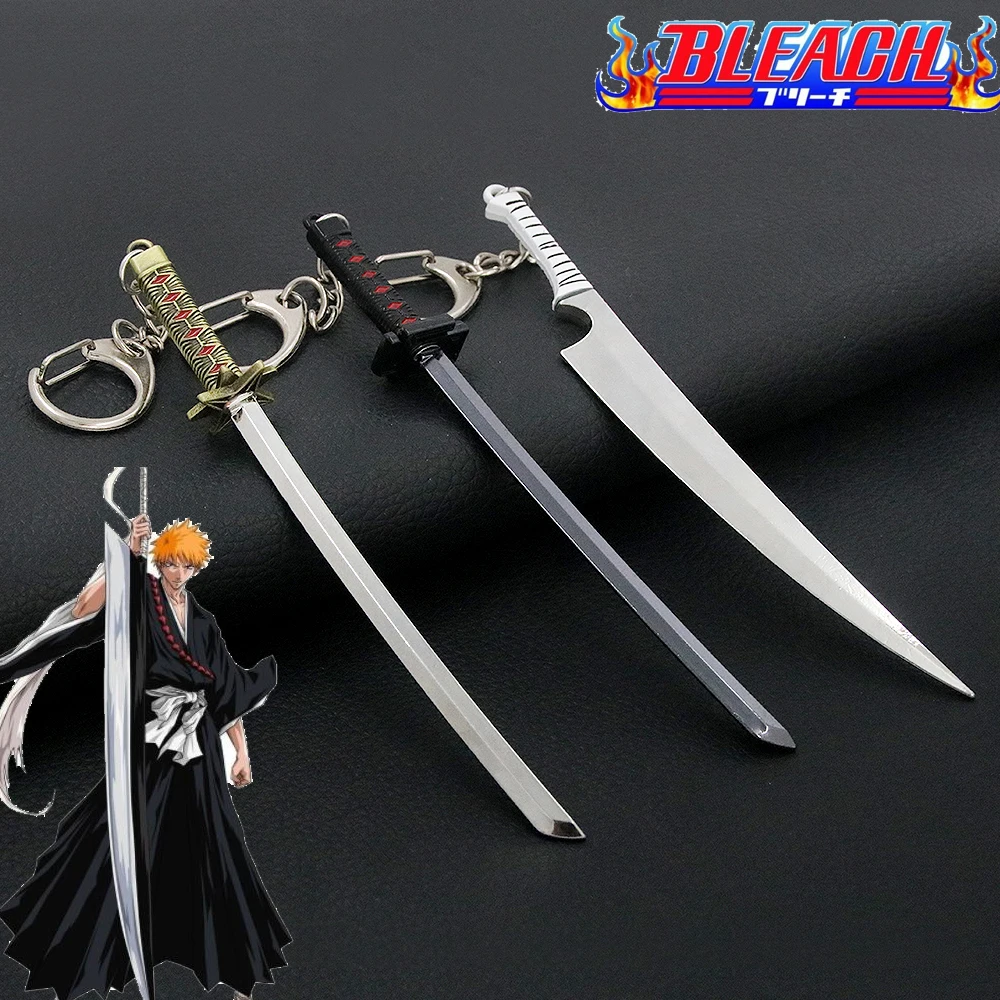

Anime Bleach Keychain Sword Kurosaki Ichigo Hitsugaya Toushirou Sword Keychain Weapon Pendant Cell Phone Bag Accessories