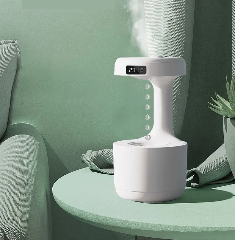 

800ml Water Droplet Air Humidifier Anti-gravity Diffuser Night Light Weightless Sprayer Creative Decorations Holiday Cool Gifts