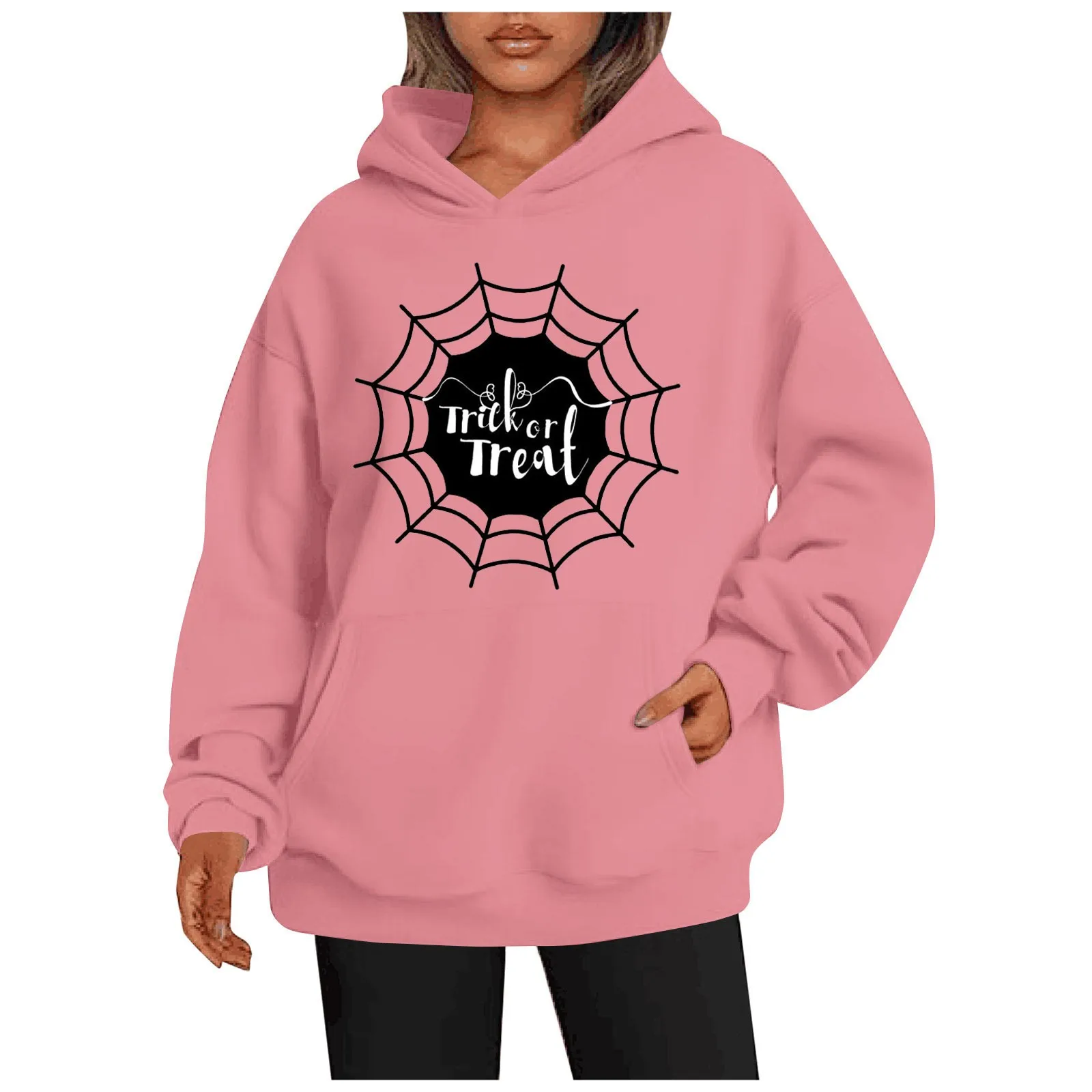 

Женская модная повседневная универсальная толстовка с круглым вырезом и принтом на Хэллоуин, дамские толстовки с длинным рукавом, женские толстовки