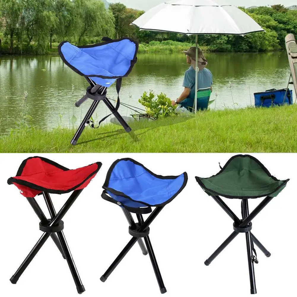 Foldable Three Feet Beach Chair Portable Tripod Stool Folding Chair Camping Walking Fishing Accessories