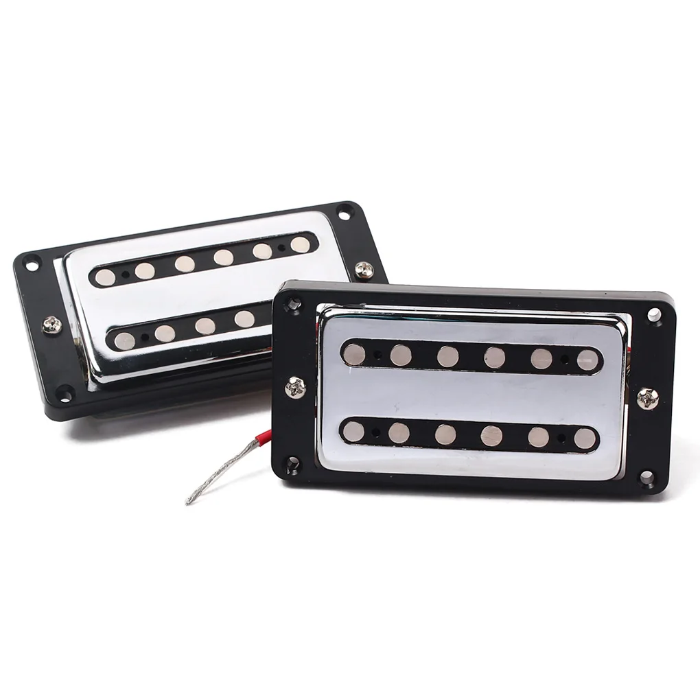 

2 Pieces Pickups Double Output Black Easy to Use Portable Retro Style Electric Transducer Flat Humbucker for Guitar