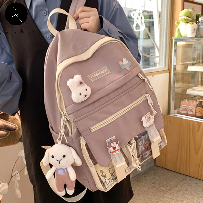 

Cute Gril School Bag Japanese Harajuku Women Backpack Kawaii Book Bag Large Capacity Waterproof Female Bag Travel Nylon Backpack