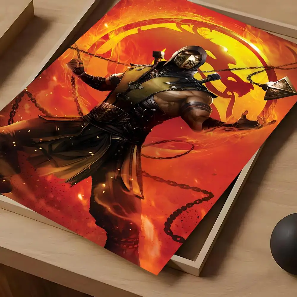 Фото Постер Mortal Kombat, самоклеящаяся художественная водонепроницаемая бумажная наклейка, декор для кофейни, бара, комнаты, стены №2