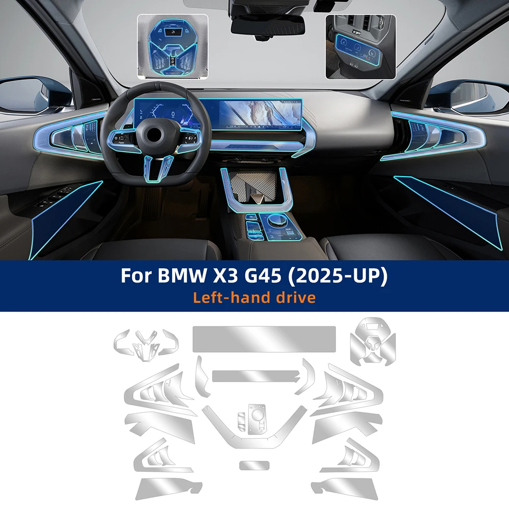 

Прозрачная защитная пленка из ТПУ для BMW X3 G45 2025-UP GPS-навигация, спидометр, внутренняя шестерня экрана, защита от царапин