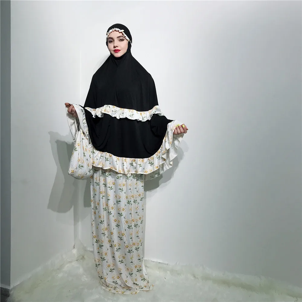 

Muslim Overall Abaya hijab Dubai Women Robe Scarf Traditional Dresses Prayer Dress Birthday Dress for Women Moroccan Kaftan