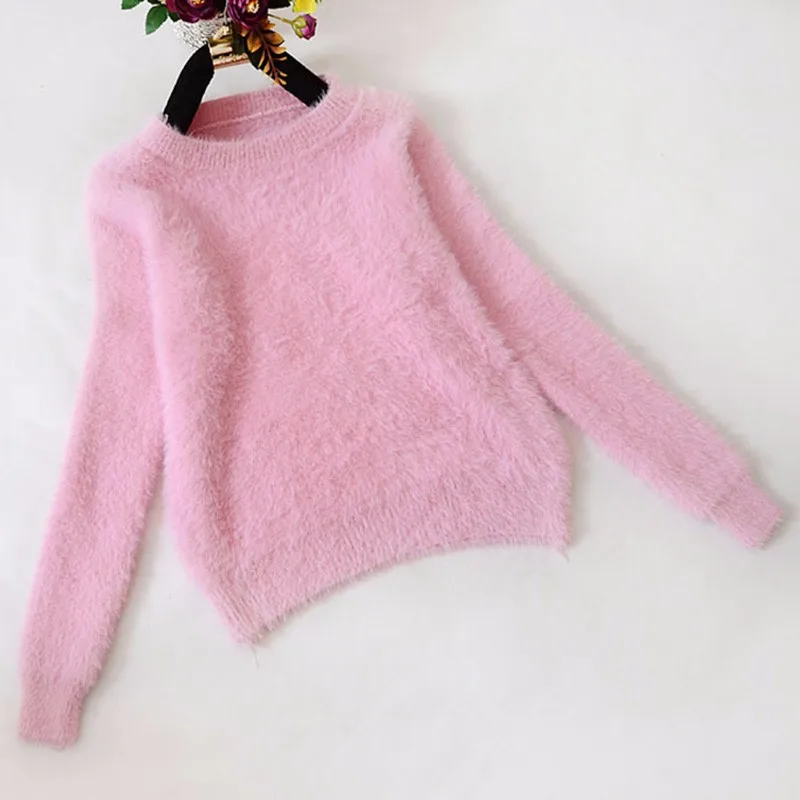 

Jumper Christmas Pull Fluffy Sweater Fuzzy Fur Korean Cashmere Sweater Women Pull Femme Winter Warm Sweaters Mohair Clothes 2022