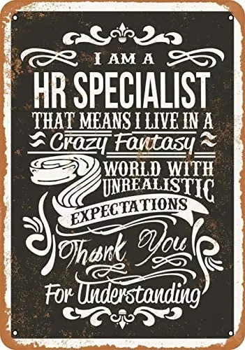 

Crazy HR, специализированный, ржавый внешний вид, винтажные знаки, жестяное украшение для стен дома