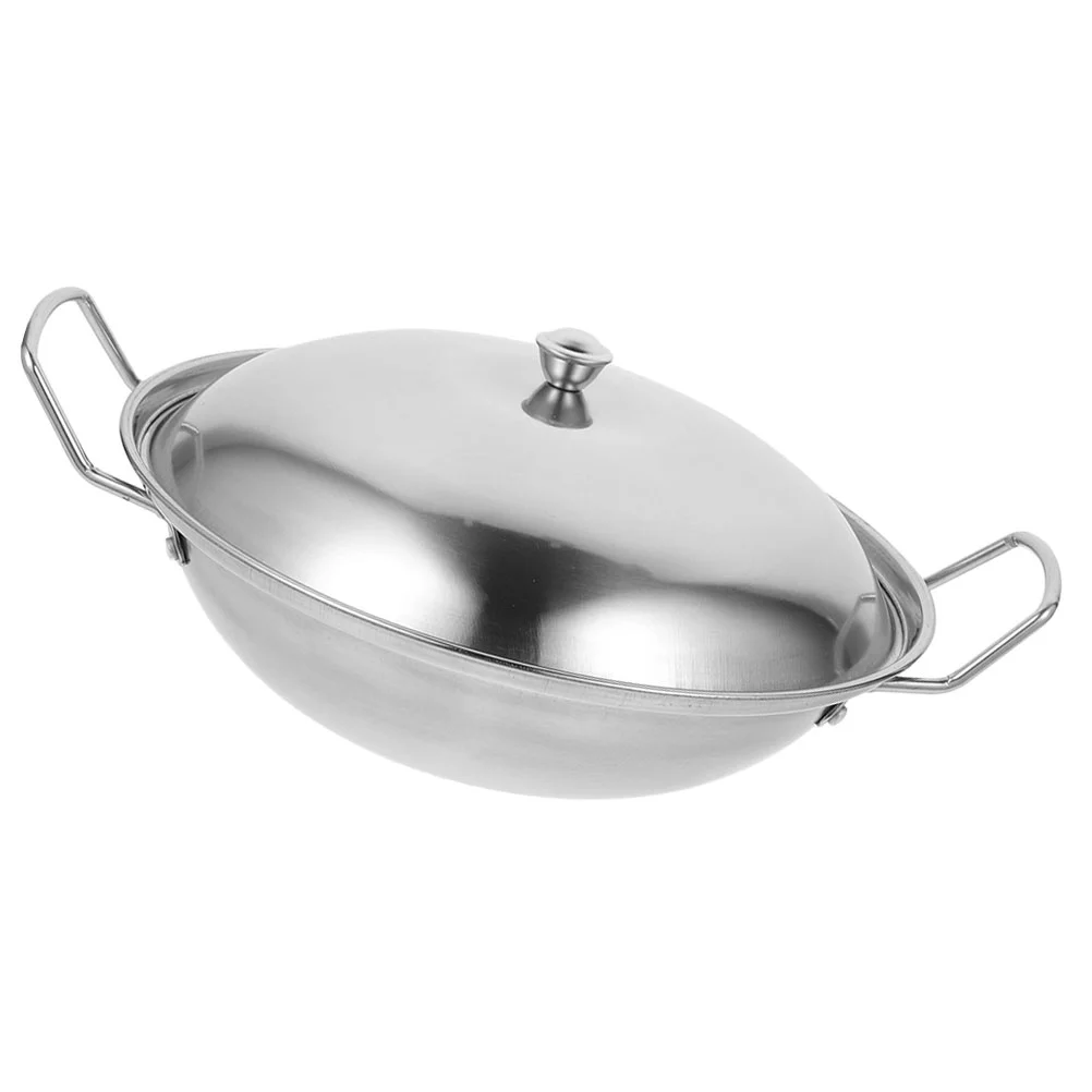 

Pot Stove Lid Kitchen Cooking Pan Stainless Steel Daily Use Wok Household Home Cookware Saucepan Vok
