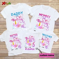 unicorn birthday shirt girl shirt family party matching clothes outfit kids matching personalized name shirt outfit summer shirt