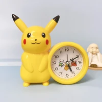 pokemon pikachu kawaii action figure ornaments anime cartoon toys childrens alarm clock students get up must have birthday gift