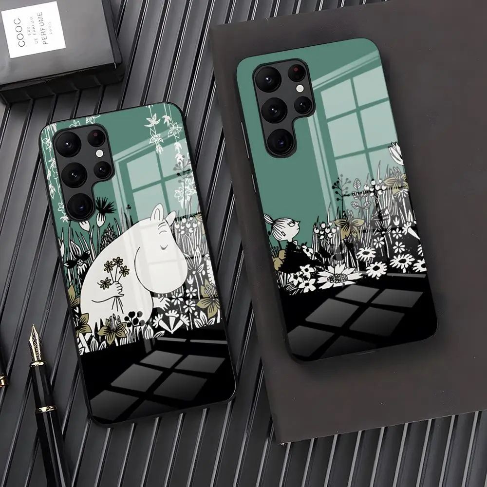 Anime M-Moomin-Hippo Phone Case For Samsung S24 S23 S21 S20 A34 A54 A53 M54 Note 20 Ultra Plus 2024 Glass Cover