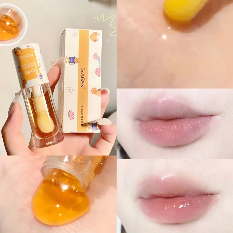 

Honey Lip Oil Lip Cream Non-sticky Moisturizes Reduce Lip Wrinkles Vitamin E Lip Tint Balm Lip Plumper Repair Lip Care Oil