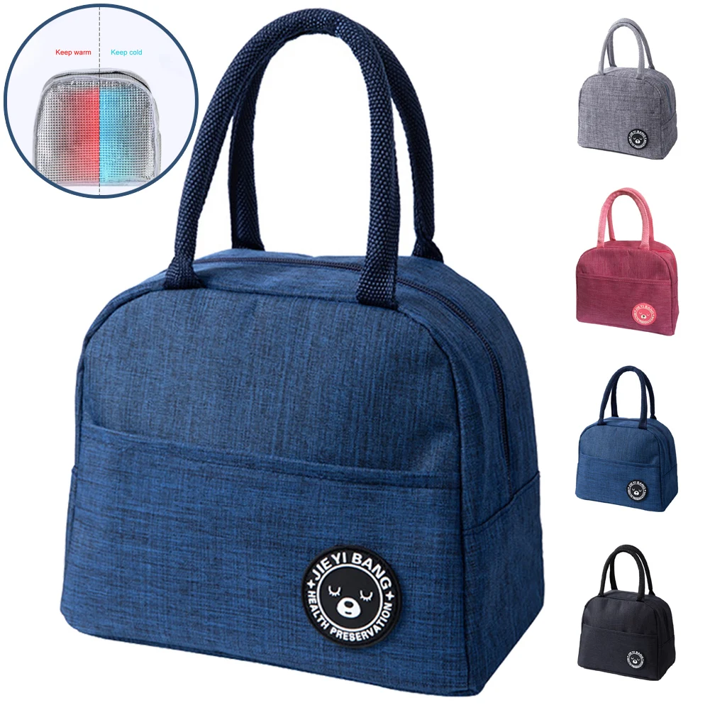 

Lunch Bag Box Thermal Insulated Oxford Nylon Tote Pouch Kids School Bento Portable Dinner Container Picnic Food Storage Bags