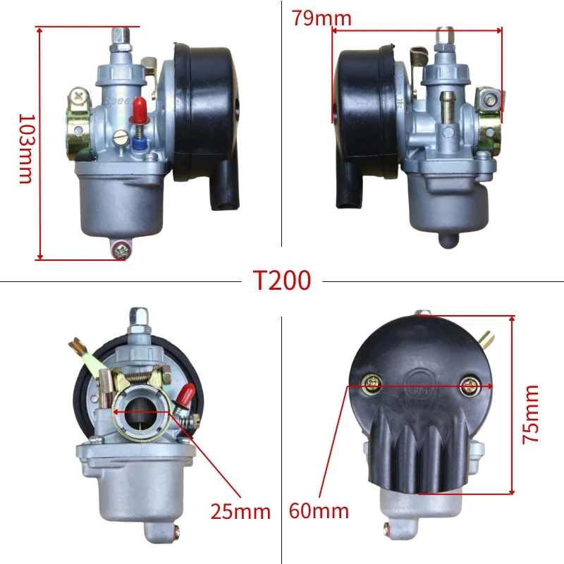 

Карбюратор мотоцикла с воздушным фильтром для 49cc 60cc 66cc 80cc 2-тактный двигатель с моторизованным велосипедным карбюратором, запчасти для велосипеда Carby