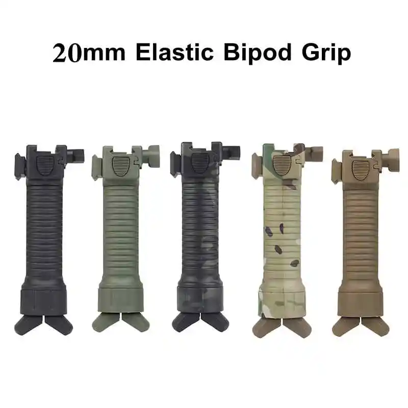 

Tactical 20mm Picatinny Rail Grip Anti-Slip Elastic Foregrip Durable Bipod Grip for Outdoor Airsoft Hunting Accessory