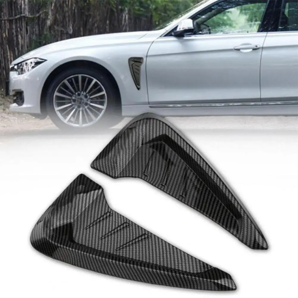 

1 Pair Car Side Fender Vent Self-adhesive Black Universal Glossy Side Wing Air Vent Hood Intake Fender Cover for SUV