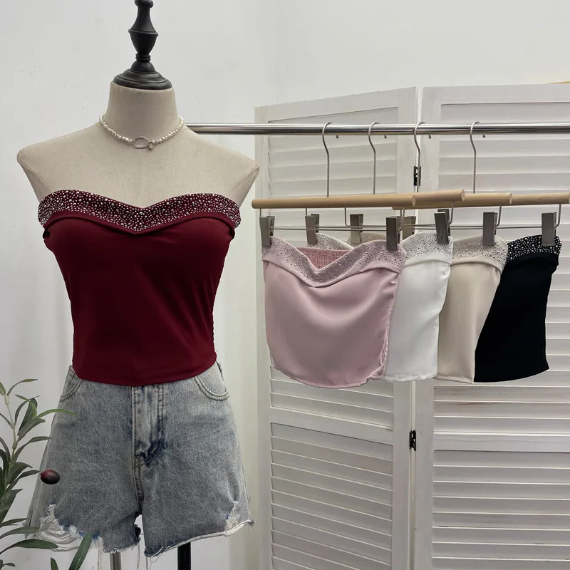 Женский шикарный топ-труба для тяжелой промышленности с бриллиантами и мягким