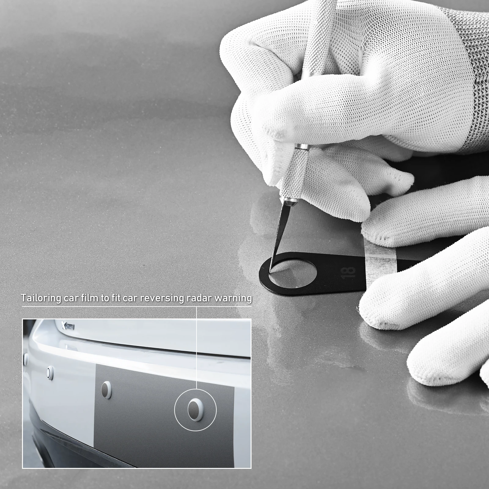 FOSHIO 13-25 мм Автомобильный датчик парковки пленка режущие штампы защита автомобиля