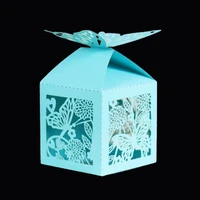 10pcs butterfly flower candy box packaging gift boxes paper bag for wedding mariage baptism birthday party decorations supplies