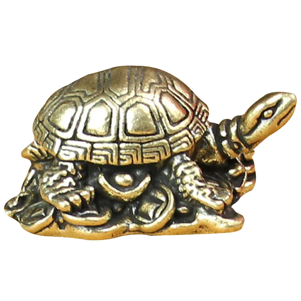 

Turtle Statue Tortoise Figurine Chinese Ornament Decor Money Fengshui Shui Feng Wealth Prosperity Brass Figurines Health