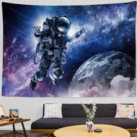 laeacco psychedelic astronaut tapestry space universe starry sky wall hanging witchcraft hippie wall carpet home decor polyester