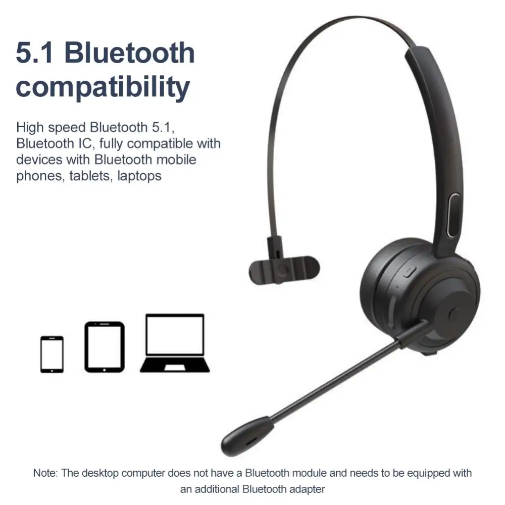 

Headset With Microphone 300mah Stereo Noise Reduction For Pc Laptop Smartphone Tws Earbuds Wireless Headphone Earphone