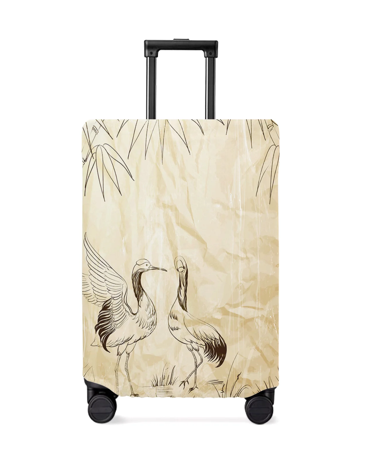

Animal Bird Bamboo Retro Travel Luggage Cover Elastic Baggage Cover For 18-32 Inch Suitcase Case Dust Cover Travel Accessories