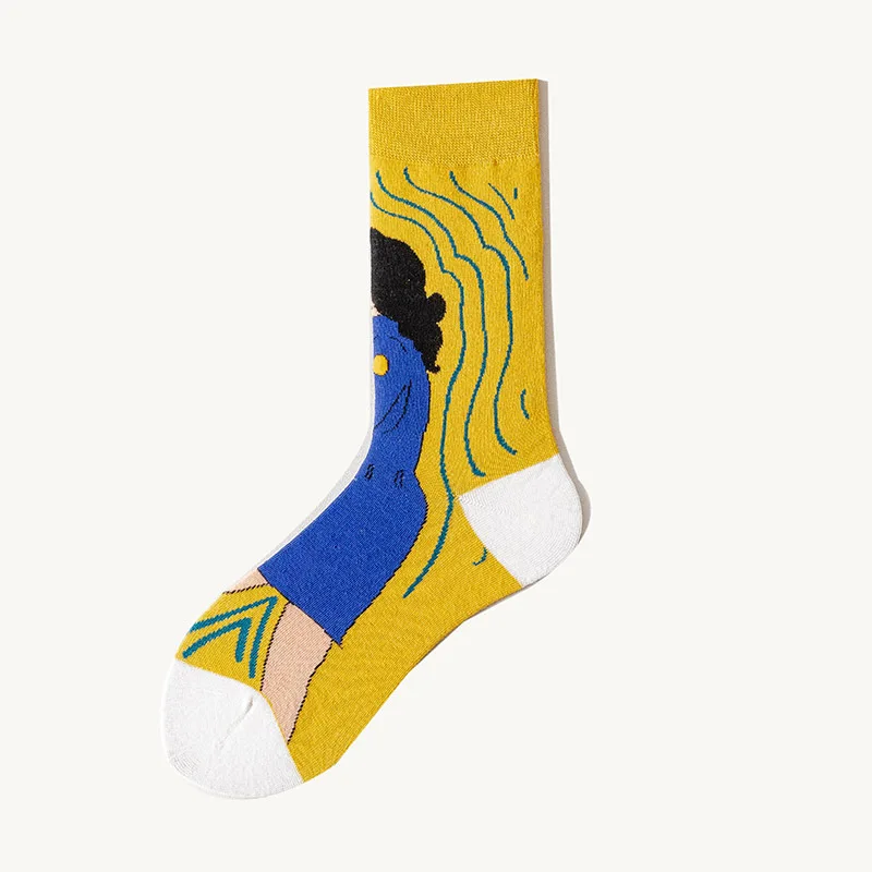 Носки мужские женские хлопковые с абстрактным рисунком |