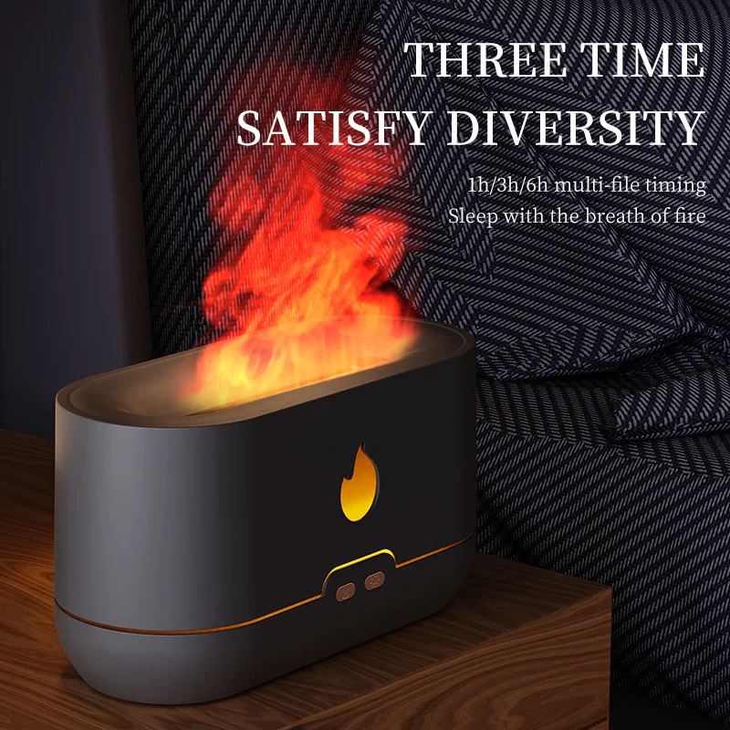 

New USB Essential Oil Diffuser Simulation Flame Ultrasonic Humidifier Home Office Air Freshener Fragrance Sooth Sleep Atomizer