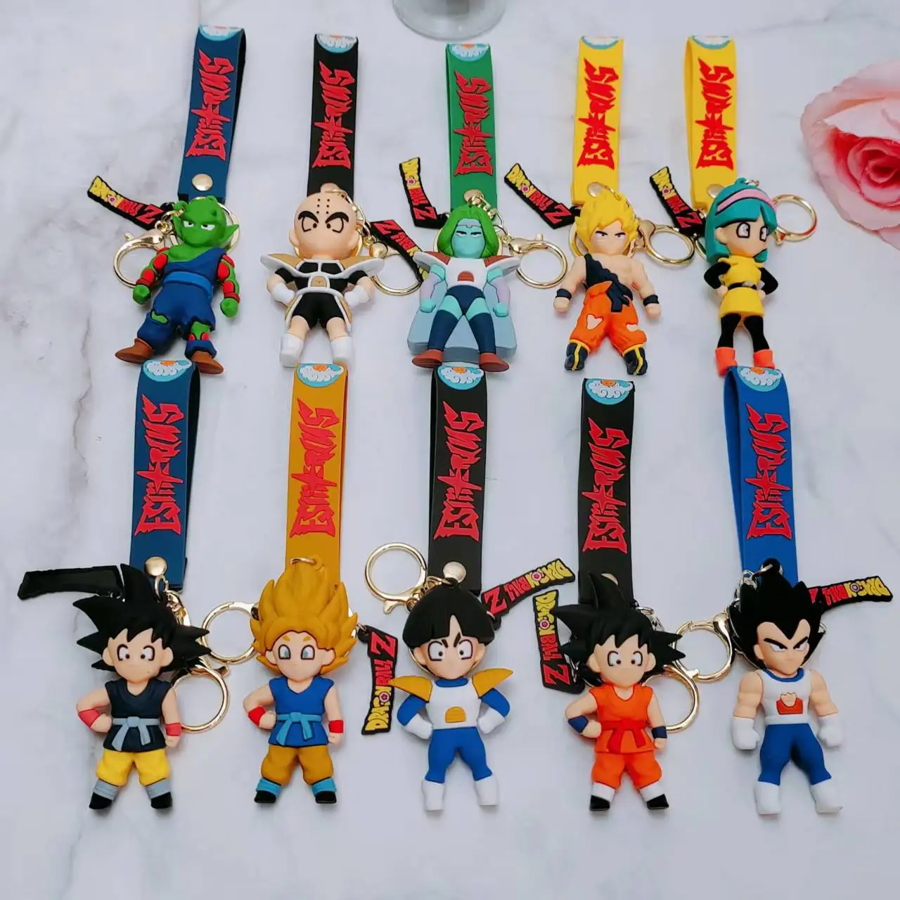 

Many Styles Cartoon Anime Dragonball Silicone Doll Keychain Pendant Character Key Chain Jewelry Keyring Children Gift