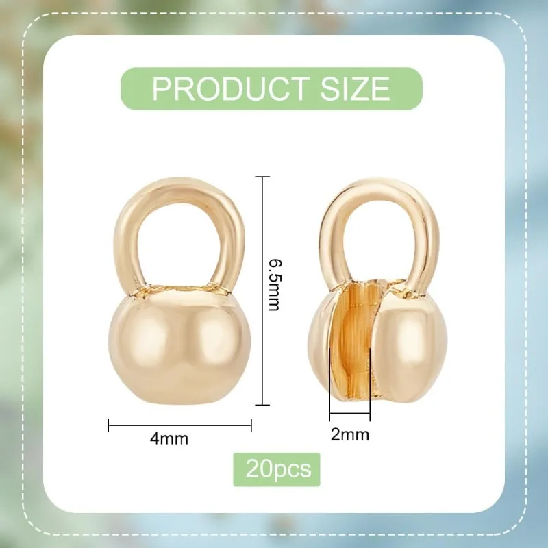 20 Шт. 14 Карат Позолоченные Круглые Латунные Бусины Торцевые Заглушки Фурнитура