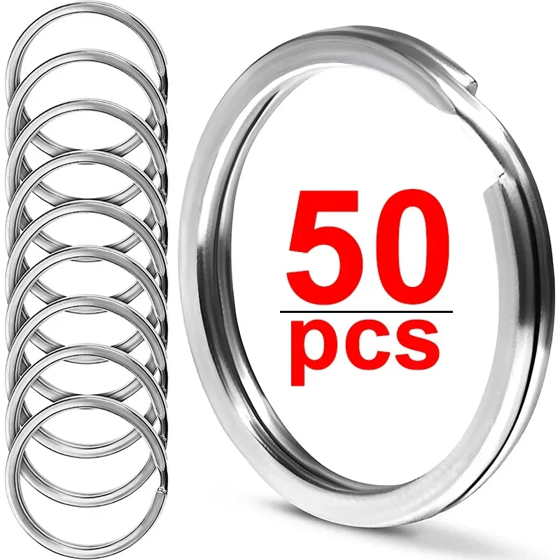 10-50 шт. кольца для ключей из нержавеющей стали