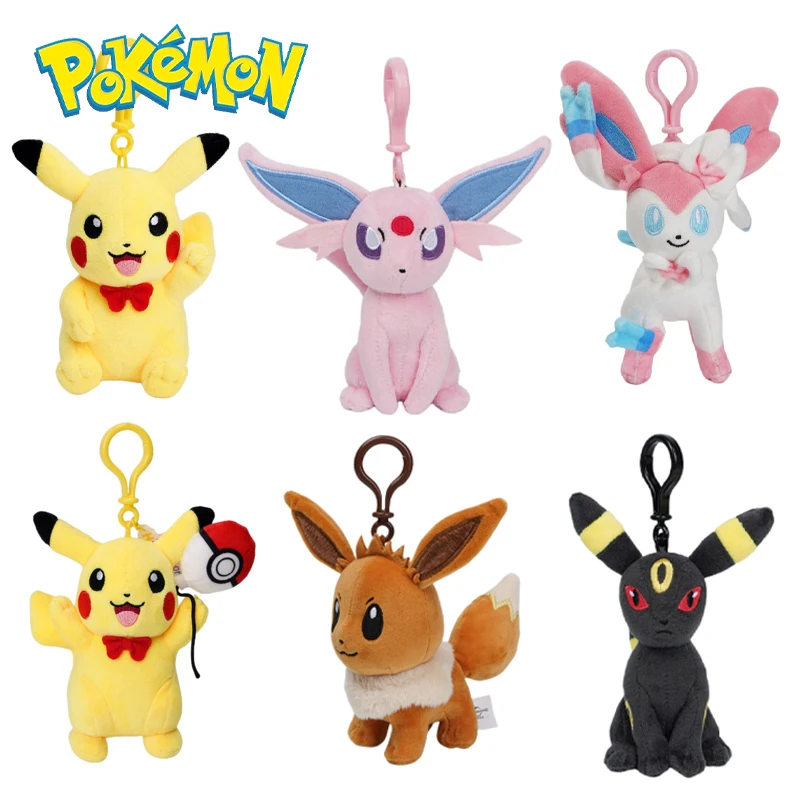 

Плюшевые брелоки в виде покемона из аниме «Пикачу ЕВИ», милые аксессуары для студенческих сумок, подвеска для карточки, рюкзака, детские игр...