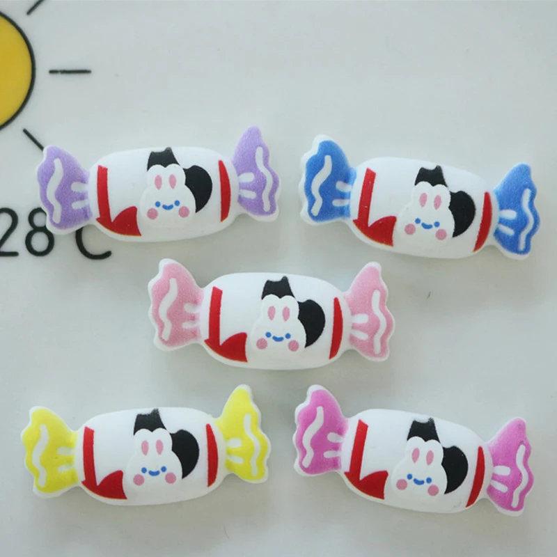 

10pcs Mini Kawaii White Flower Bear Bow Resin Flat Back Cabochons Scrapbook Diy Party Hairpin Accessories Home Decoration Craft