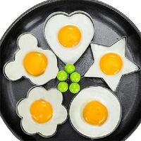 1pc fried egg steamed purse grinder kitchen gadgets creative stainless steel egg pancake ring heart shaped model omelet ring