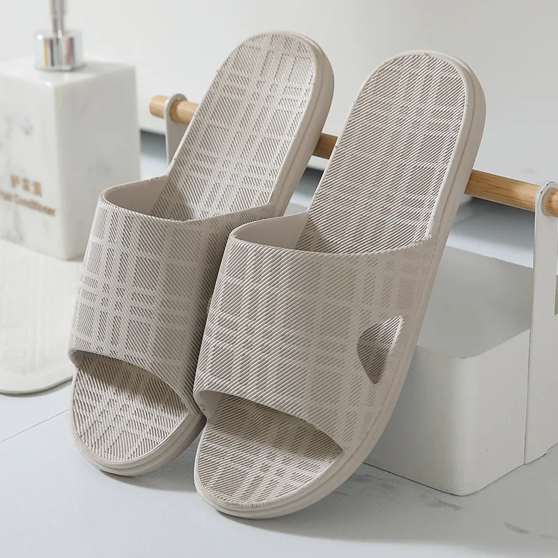 

Шлепанцы унисекс в клетку, мягкие сандалии из ПВХ, Нескользящие, для дома, ванной, улицы, летние Тапочки