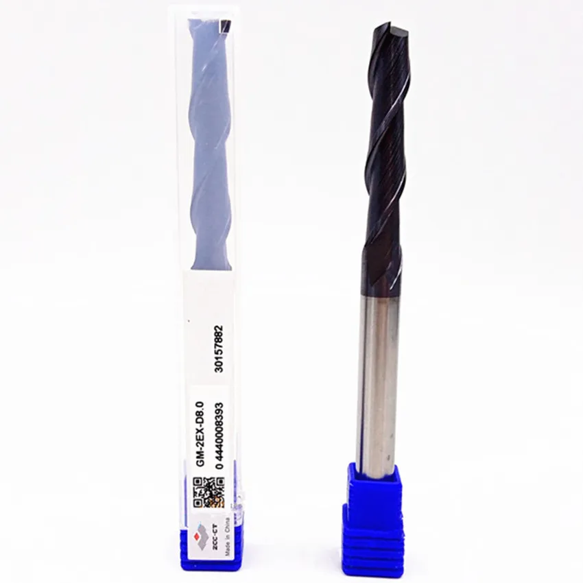 GM-2EX-D8.0 ZCC.CT GM-2EX Two blade straight handle long flat end mill D8.0*8*40*100 2F Flat mills 2 Flutes End Mills