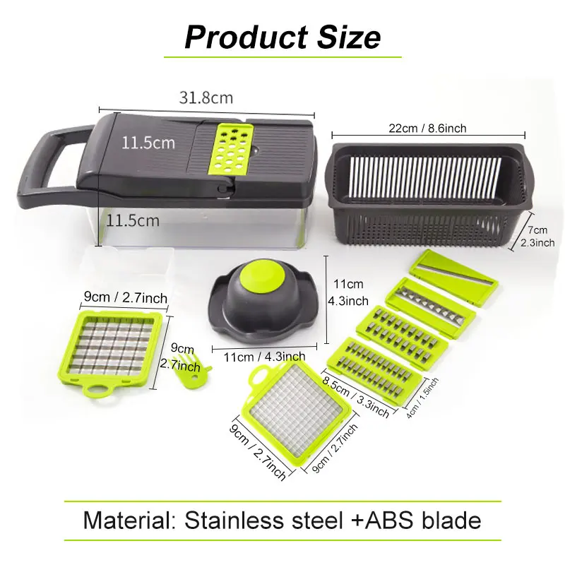 8in1 multifunction vegetable cutter kitchen gadgets potato slicer carrot grater accessories kitchen tool steel blade free global shipping