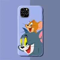 bandai tom and jerry phone case for iphone 11 12 13 mini pro xs max 8 7 6 6s plus x xr solid candy color case