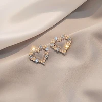 new fashion flower handmade bohemia boho earrings women fashion stud earrings crystal pearl female wedding earring party jewelry