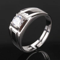 yanhui luxury tibetan silver s925 silver rings for men women size 18mm adjustable 8mm cubic zircon opening rings personality