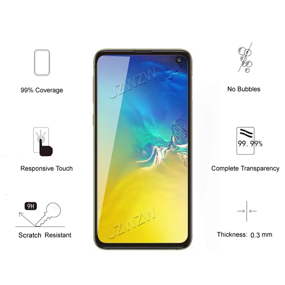 For Samsung Galaxy S10e Camera Lens Protecting Film & Full Coverage Protective Tempered Glass Phone Screen Protector