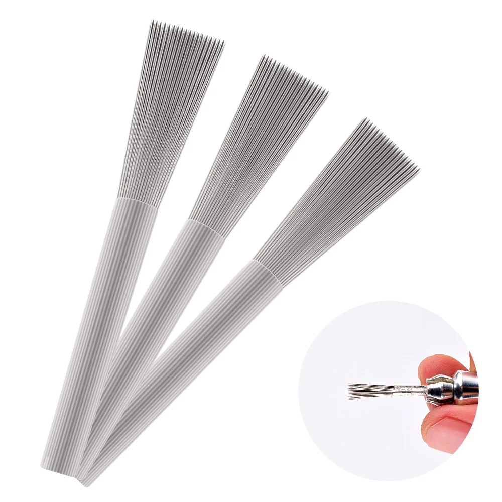 

5pcs/lot Broom Shaped Disposable 40 Pin Round Microblading Tattoo Needles For Manuel Pen 3d Permanent Fog Eyebrow Lip Makeup